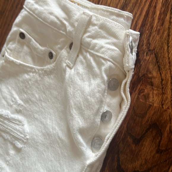 Levi’s 501 original high waist denim shorts white size 24 - Picture 9 of 10